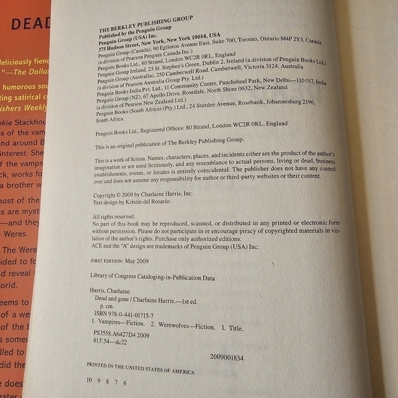 Charlaine Harris Dead And Gone (Sookie Stackhouse/True Blood, Book 9) Hardcover - Picture 5 of 11